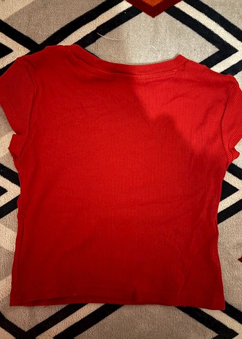 Kız Çocuk Kırmızı Pamuklu Tişört 62 Baskılı - Görsel 4