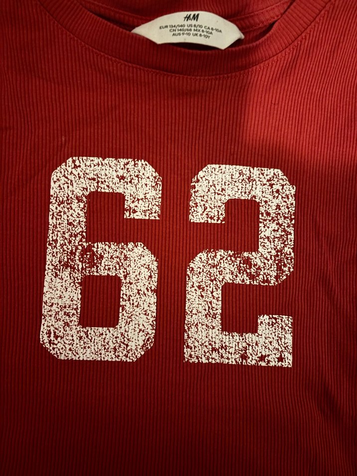 Kız Çocuk Kırmızı Pamuklu Tişört 62 Baskılı - Görsel 3