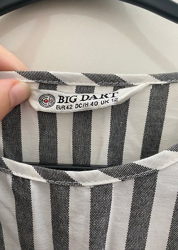 xl Beden gri Renk V Yaka Düğmeli Gri Çizgili Midi Elbise
