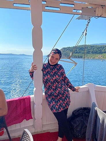 40 Beden Likralı flamingo desenli haşema