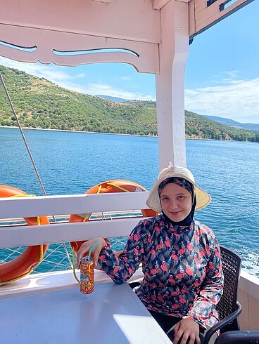 40 Beden çeşitli Renk Likralı flamingo desenli haşema