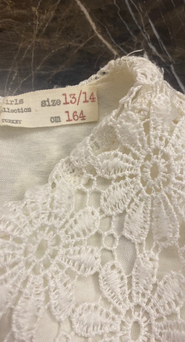 Kız Çocuk Beyaz Dantel Bohem Elbise - Görsel 3