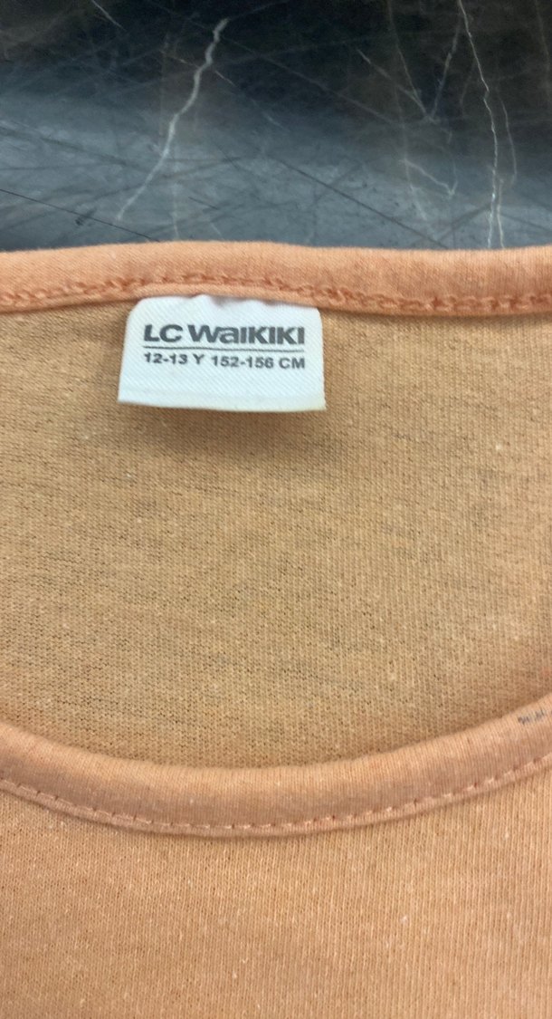 Kız Çocuk Pastel Kahverengi Baskılı Tişört - Görsel 2