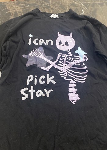 Rock Punk Baskılı Hamile Uzun Kollu Gri Tişört - Görsel 3