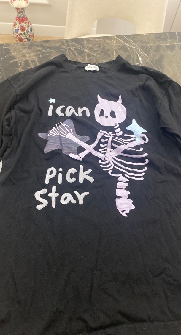 Rock Punk Baskılı Hamile Uzun Kollu Gri Tişört - Görsel 3