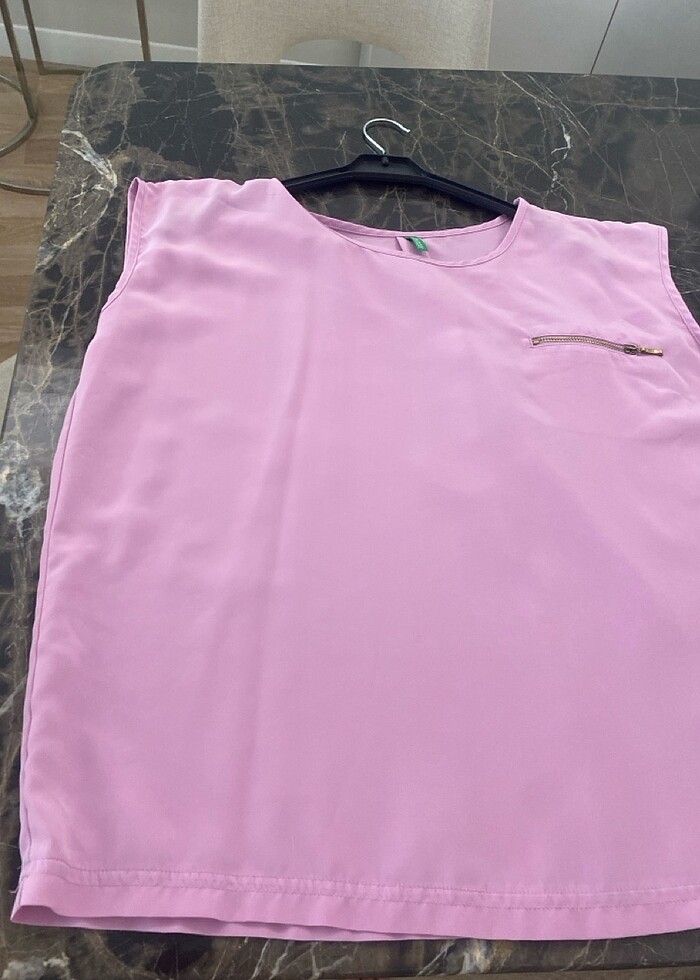 Benetton lila rengi s beden oversize bluz - Görsel 3