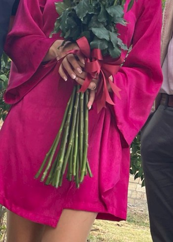 Parlak Fuşya Mini Kadın Elbise - Görsel 5