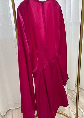 Parlak Fuşya Mini Kadın Elbise - Görsel 4