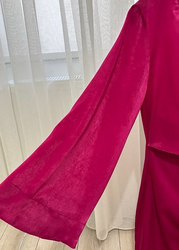 Parlak Fuşya Mini Kadın Elbise - Görsel 2