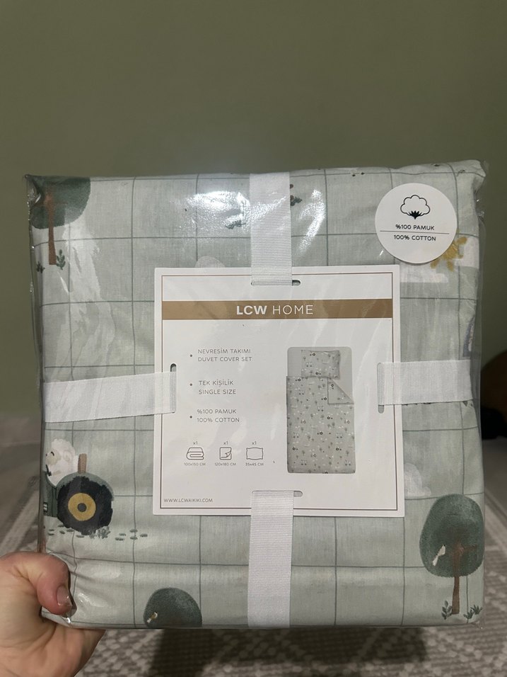 LCW HOME Gri Baskılı Tek Kişilik Nevresim Takımı - Görsel 3