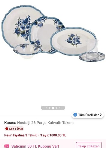 Karaca kahvaltı takımı