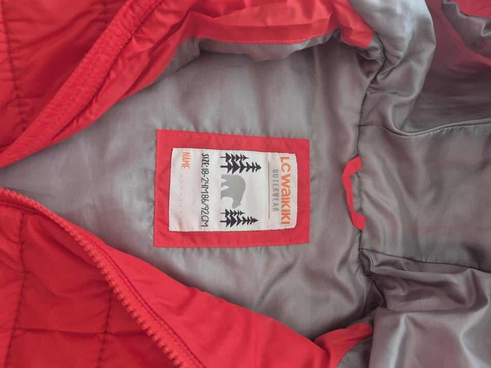 Erkek Çocuk Kapüşonlu Kırmızı Mont - Görsel 2