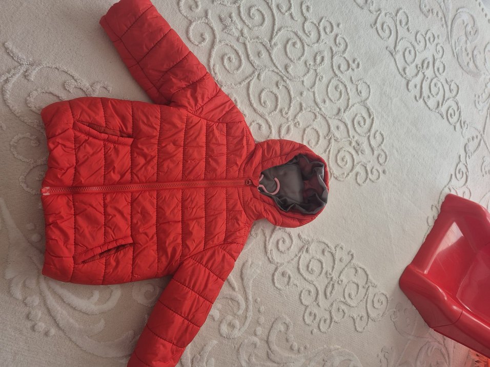 Erkek Çocuk Kapüşonlu Kırmızı Mont - Görsel 3