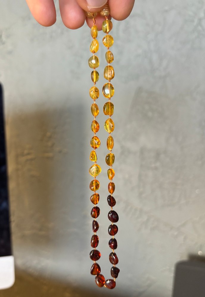 Orjinal damla kehribar kolye - Görsel 2