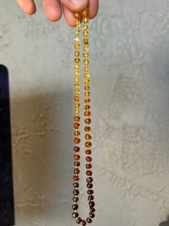 Orjinal Kehribar Çocuk Kolyesi - Görsel 2