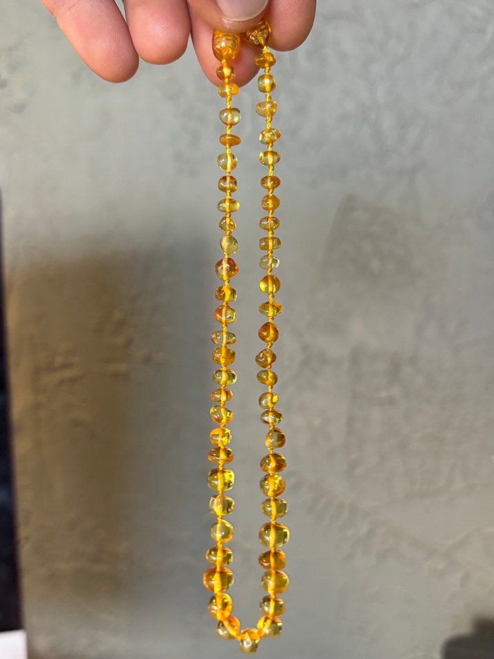 Damla Kehribar Çocuk Kolyesi - Görsel 2