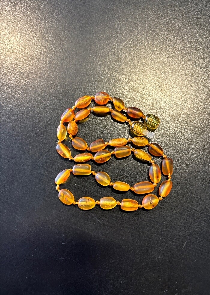 Kehribar Çocuk & Bebek Kolyesi ( Cilasız ) - Görsel 2