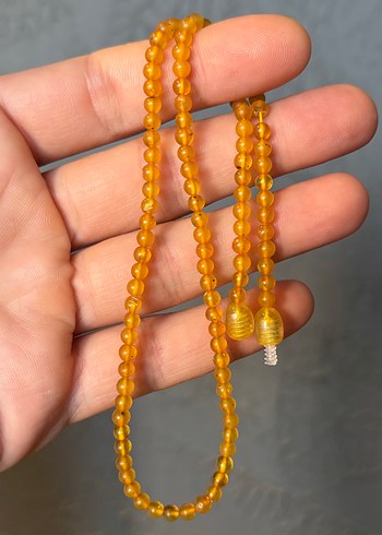 Orjinal Damla Kehribar Kolye seti - Görsel 3