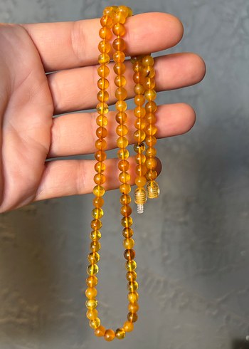 Orjinal Damla Kehribar Kolye seti - Görsel 2