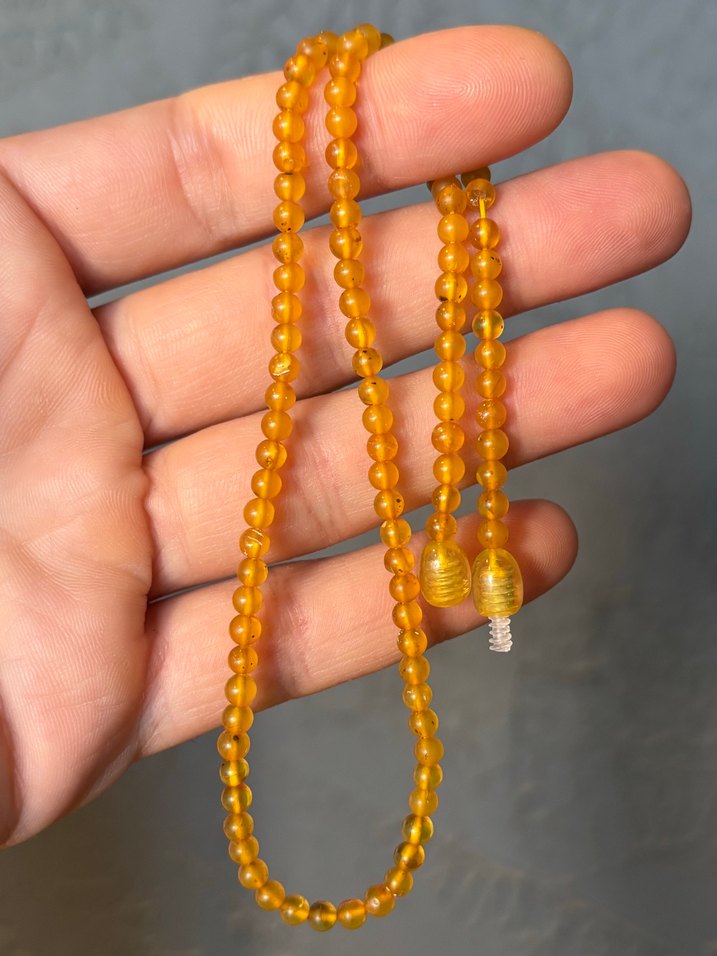 Orjinal Damla Kehribar Kolye seti - Görsel 3