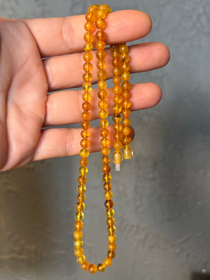 Orjinal Damla Kehribar Kolye seti - Görsel 2