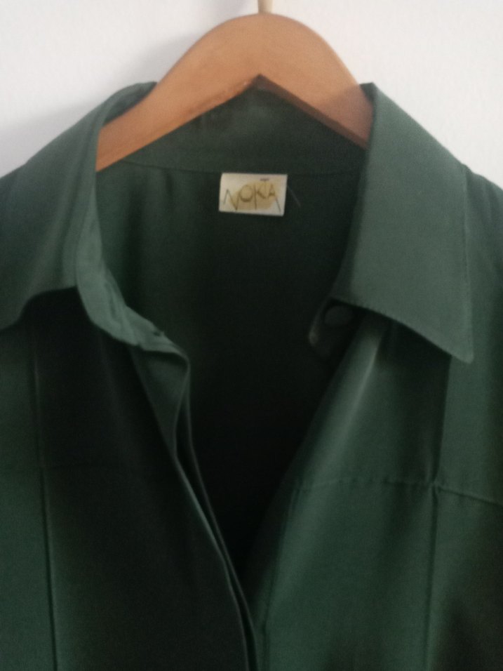 Uzun Kollu Koyu Yeşil Gömlek - Görsel 3
