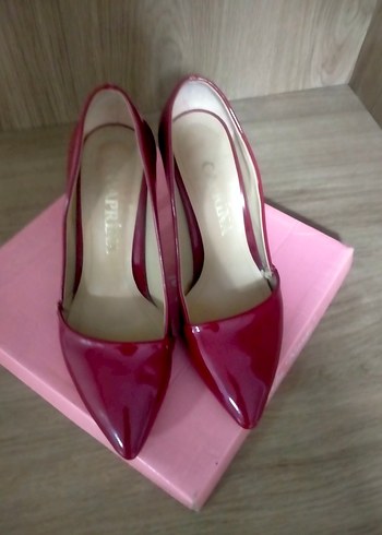 Parlak Pembe Stiletto Topuklu Kadın Ayakkabı