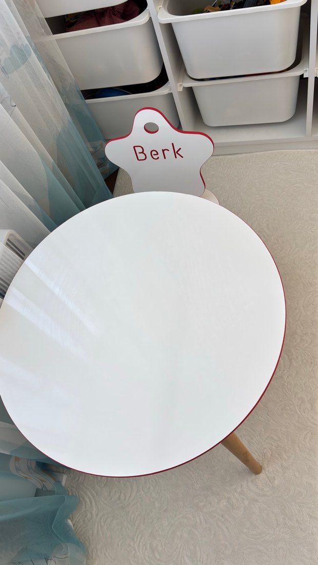 Beyaz Çocuk masa ve Sandalye- Berk Yazılı - Görsel 3