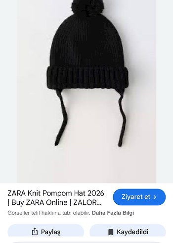 Zara Siyah Orgu Ponponlu Bere
