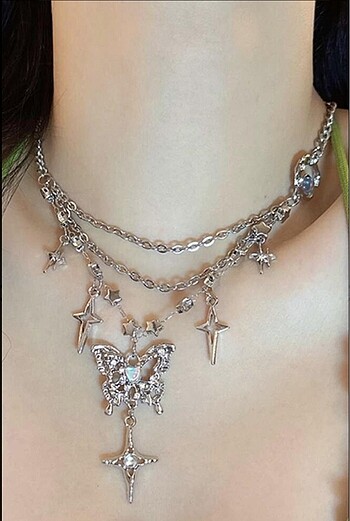 Wilson Vintage Rhinestone Butterfly Kolye
