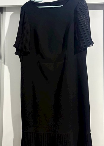 Siyah Pilili Midi Gotik Özel Dikim Elbise - Görsel 2