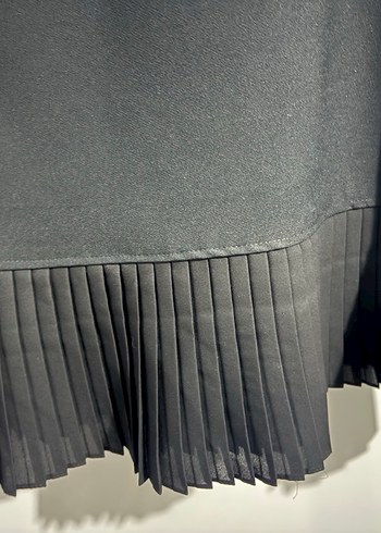 Siyah Pilili Midi Gotik Özel Dikim Elbise - Görsel 4