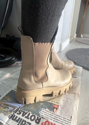 Bej Platform Topuklu Kadın Bot - Görsel 2