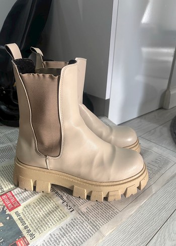 Bej Platform Topuklu Kadın Bot - Görsel 4