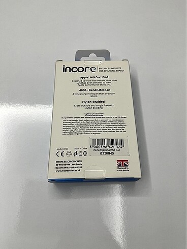 MFI Sertifikalı INCORE inLine Lightning 2 Metre Kırmızı Apple L - Görsel 3