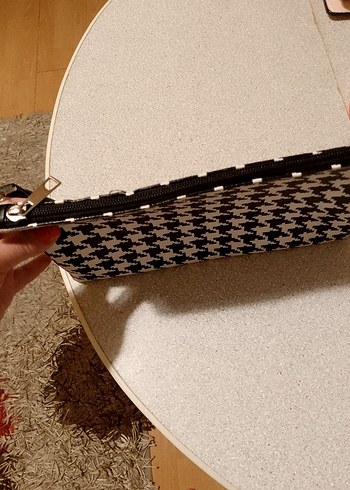 Beden Kadın Siyah Beyaz Desenli Clutch Çanta