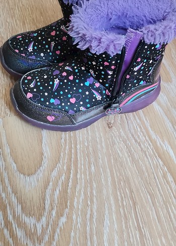 Skechers Kız Çocuk Mor Kürklü Desenli Bot