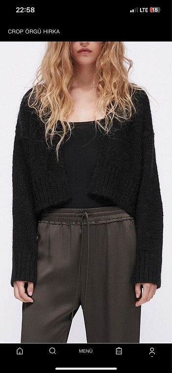Crop hırka