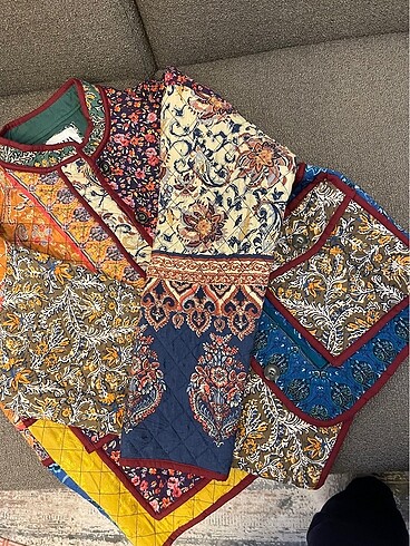 xs Beden çeşitli Renk Desenli şişme ceket