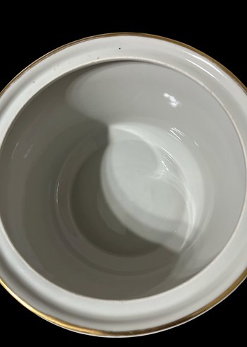Diğer İstanbul porsrlen Pastel Çiçek Desenli Kapaklı Porselen Tencere