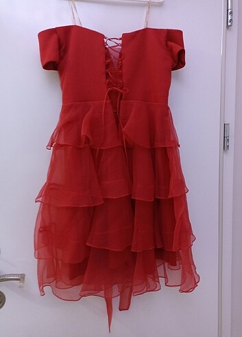 Kırmızı abiye - Görsel 4