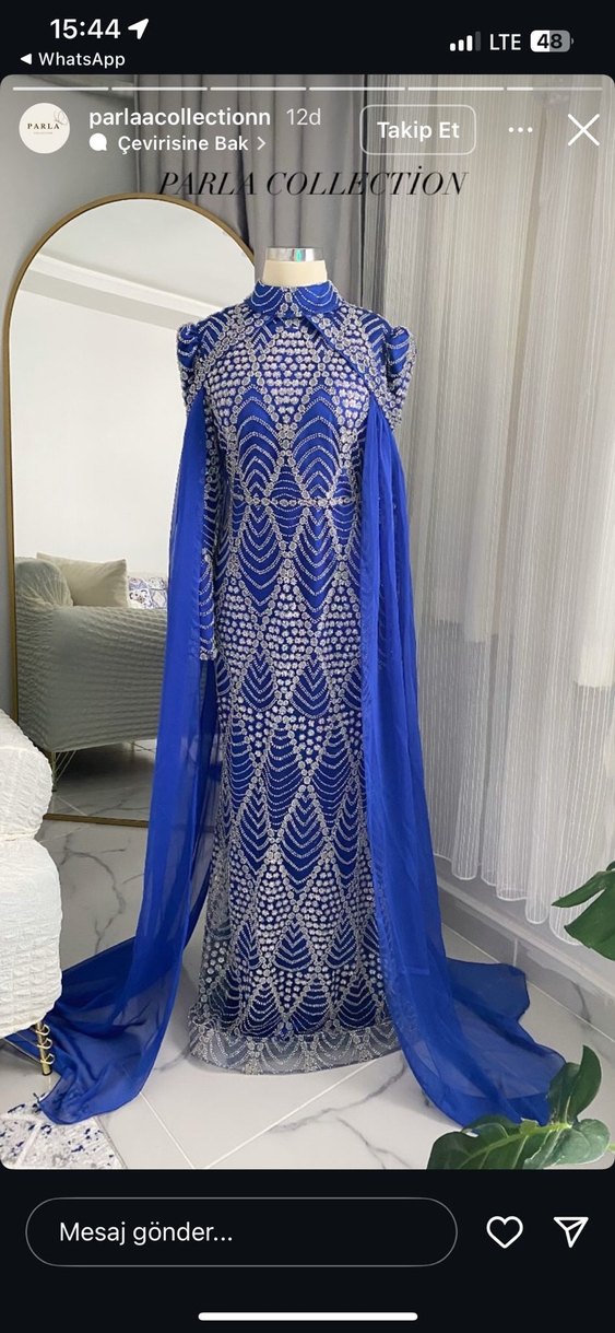 MAVİ TESETTÜR ABİYE - Görsel 4