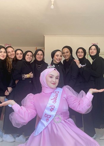 BRİDE TO BE PEMBE TESETTÜR ABİYE - Görsel 11