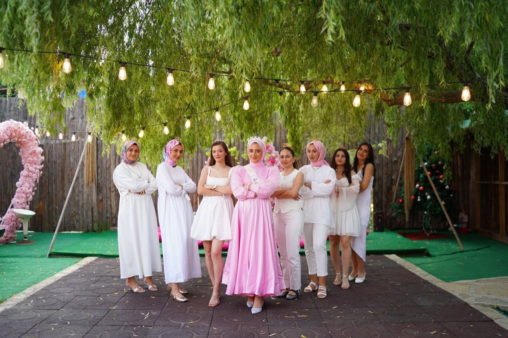 BRİDE TO BE PEMBE TESETTÜR ABİYE - Görsel 3