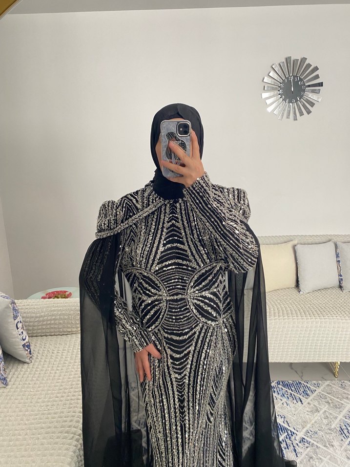 Tesettür siyah abiye - Görsel 3