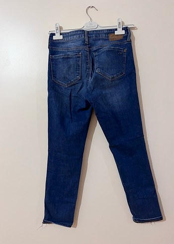 27 Beden Kadın Koyu Mavi Regular Fit Denim Pantolon