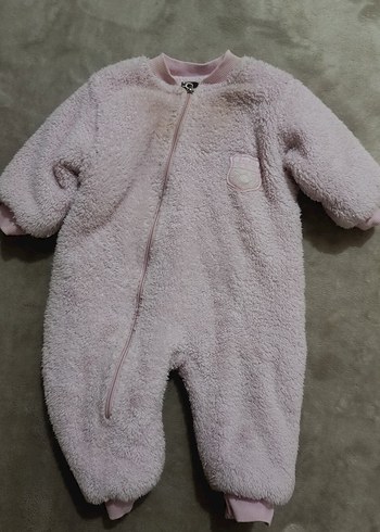 Pembe Peluş Bebek Kız Tulumu