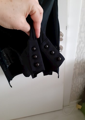 Siyah Uzun Kollu pul palet işlemeli ıkili takım - Görsel 4