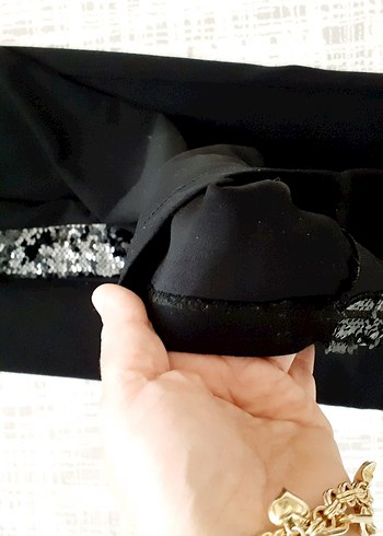 Siyah Uzun Kollu pul palet işlemeli ıkili takım - Görsel 9