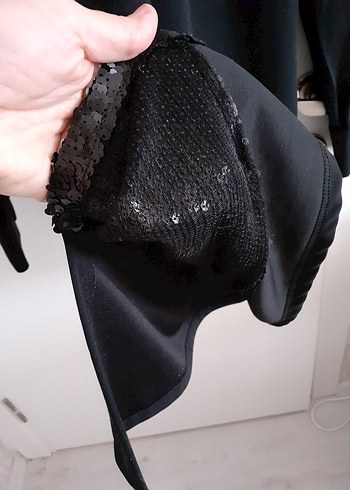 Siyah Uzun Kollu pul palet işlemeli ıkili takım - Görsel 3